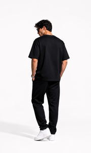 Unisex Oversized Cotton-Lycra Co-ord Set – Black