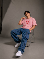 Smoke Up Graphic Pink Oversized Tee.