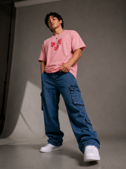 Smoke Up Graphic Pink Oversized Tee.