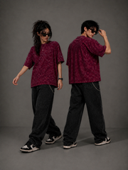 The Ultimate Oversized Acid Wash Tee – Maroon