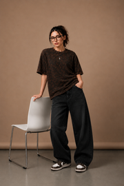The Ultimate Oversized Acid Wash Tee – Earth Brown