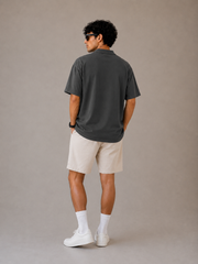 Men’s Oversized Cotton-Lycra Cuban Shirt – Dark Grey