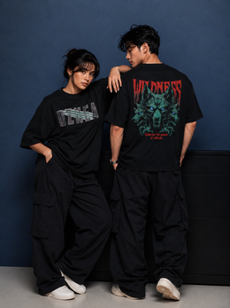 Wildness Wolf Graphic Oversized Tee.