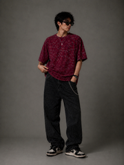 The Ultimate Oversized Acid Wash Tee – Maroon