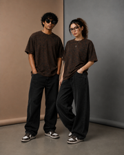 The Ultimate Oversized Acid Wash Tee – Earth Brown