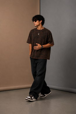 The Ultimate Oversized Acid Wash Tee – Earth Brown