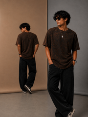 The Ultimate Oversized Acid Wash Tee – Earth Brown