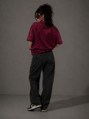 The Ultimate Oversized Acid Wash Tee – Maroon